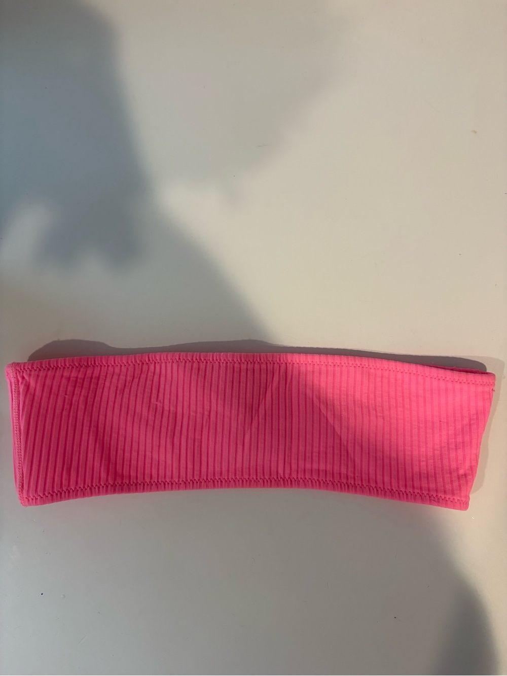 triangl swimwear Ribbed Bandeau Bikini Top in Hot Pink